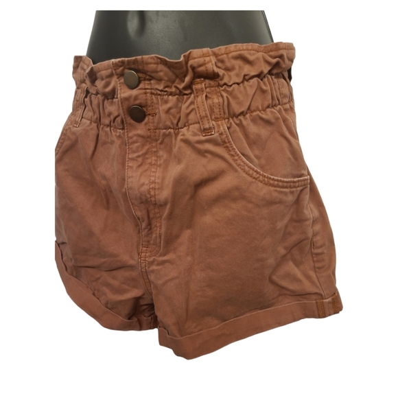 Maroon high waist paperbag shorts xs by H&M - Picture 2 of 7